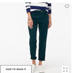 Jcrew high-rise girlfriend chino pant in coral